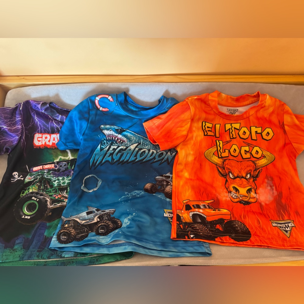 Set of 3 Monster jam Truck Kids T-Shirt